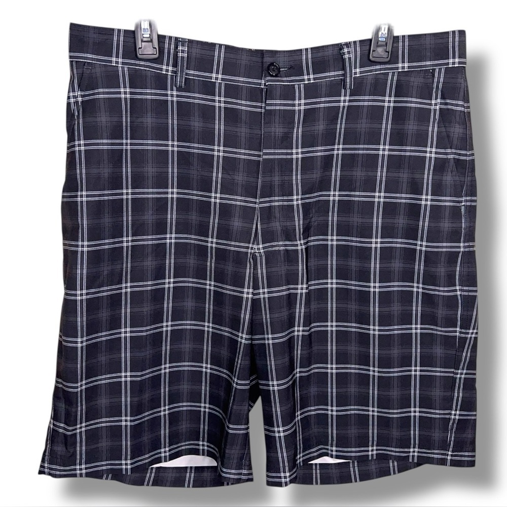 Size 36 Waist Kirkland Plaid Shorts Black Grey Board Shorts Outdoor Skate